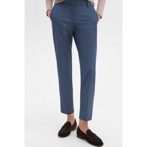 Theory Izelle S Continuous Wool Pants Trousers Size 6 Blue Straight Leg